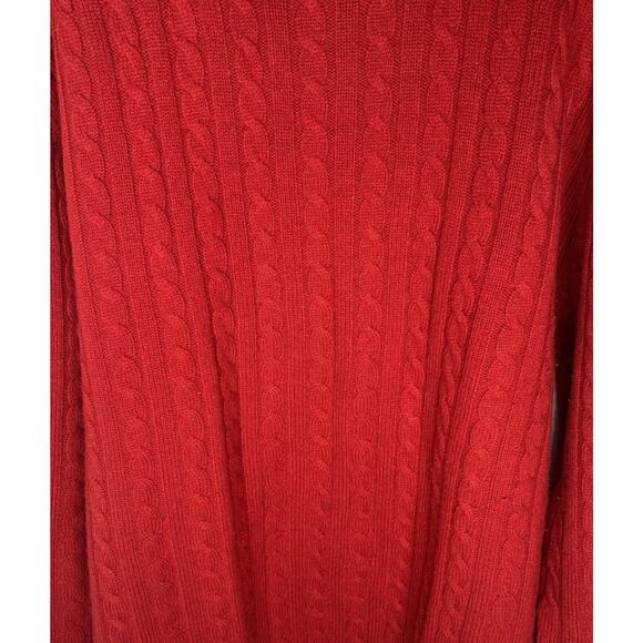 Orvis Men’s Medium Red Cable Knit Sweater Wool Cashmere Blend - Picture 4 of 4